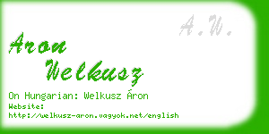aron welkusz business card